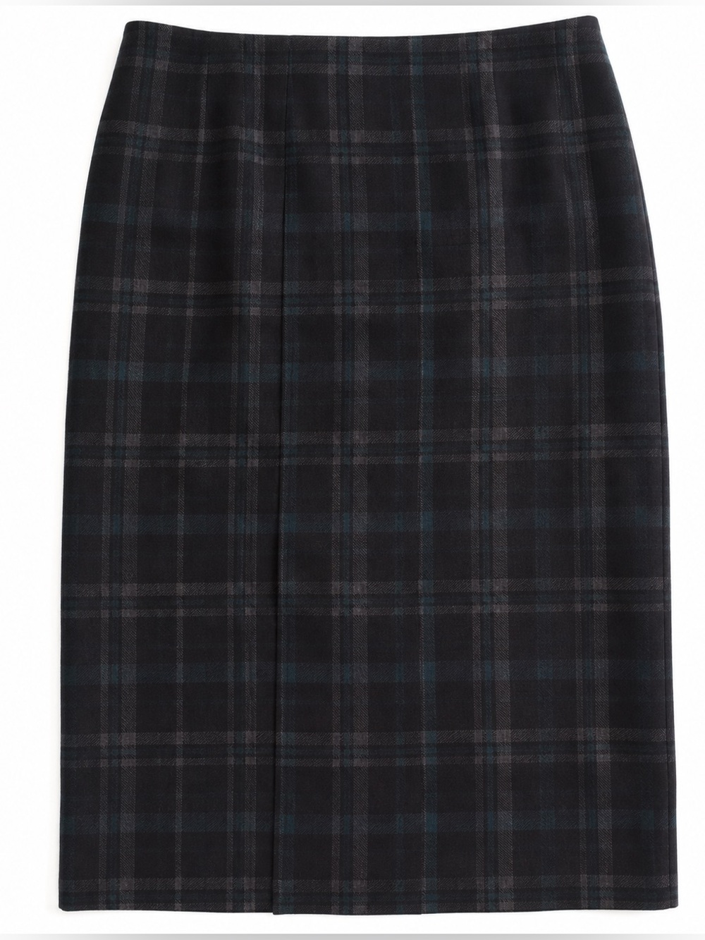 Liverpool Los Angeles Plaid Pencil Skirt Black Evergreen Size 14